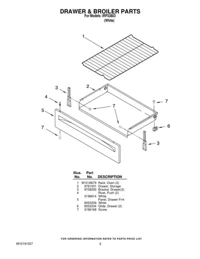 DRAWER & BROILER PARTS
