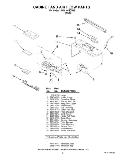 CABINET AND AIR FLOW PARTS