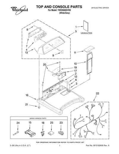 TOP AND CONSOLE PARTS