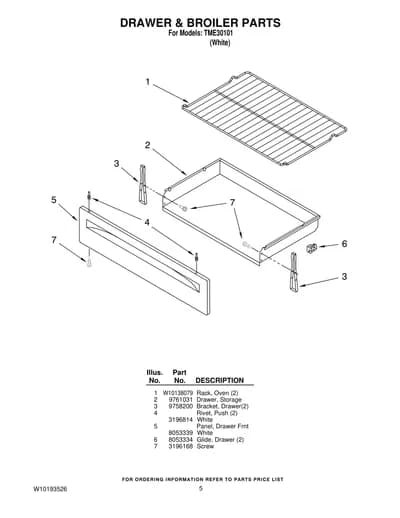 DRAWER & BROILER PARTS