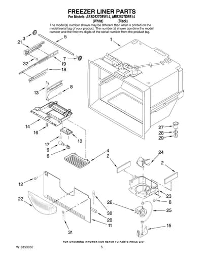 FREEZER LINER PARTS