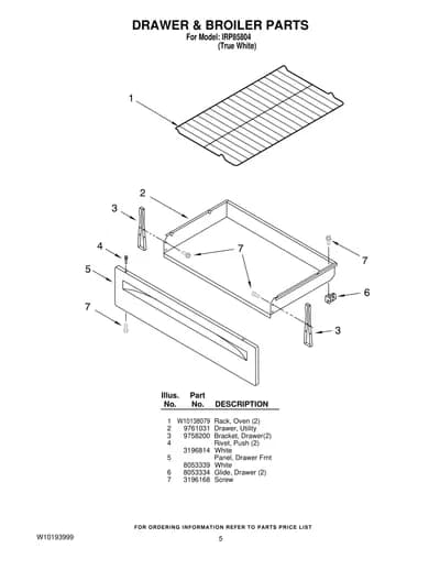 DRAWER & BROILER PARTS