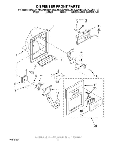 DISPENSER FRONT PARTS