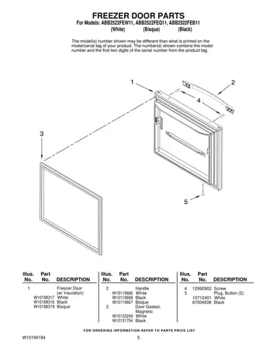 FREEZER DOOR PARTS