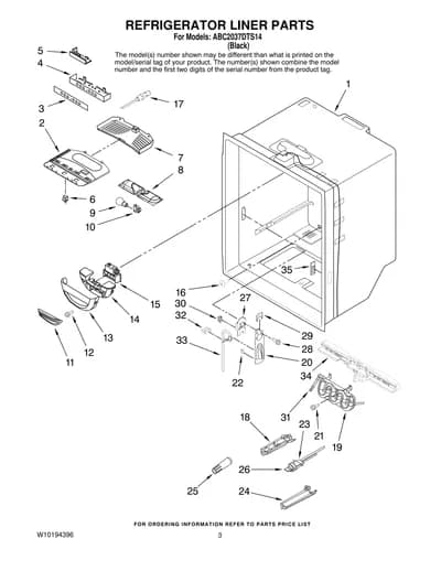 REFRIGERATOR LINER PARTS
