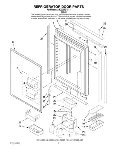 REFRIGERATOR DOOR PARTS