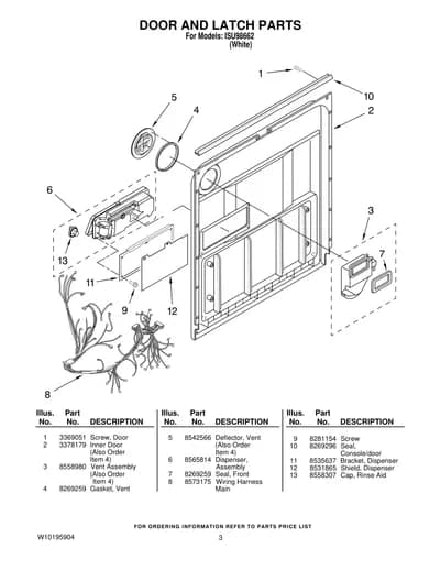 DOOR AND LATCH PARTS