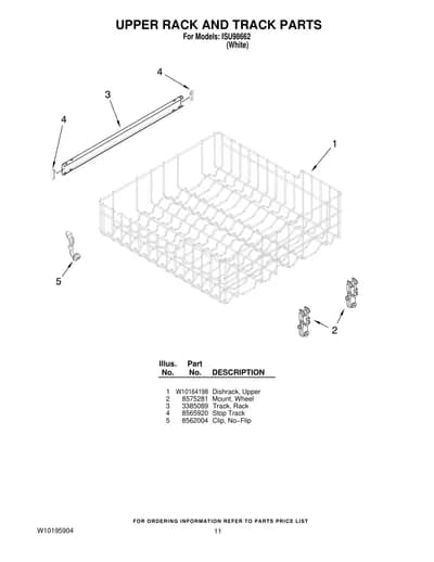 UPPER RACK AND TRACK PARTS