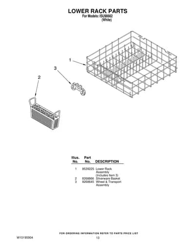 LOWER RACK PARTS