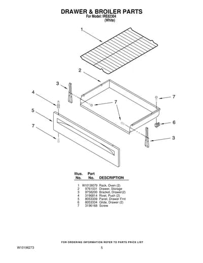 DRAWER & BROILER PARTS