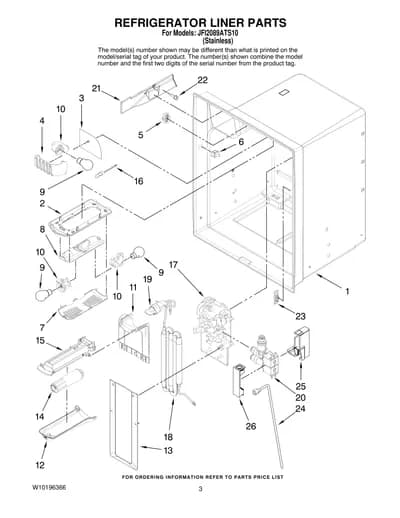 REFRIGERATOR LINER PARTS
