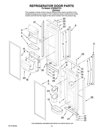 REFRIGERATOR DOOR PARTS