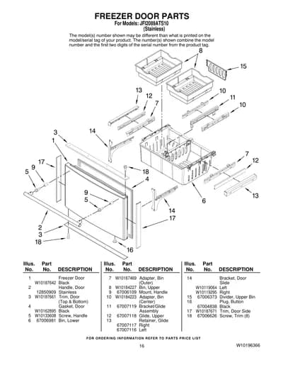 FREEZER DOOR PARTS