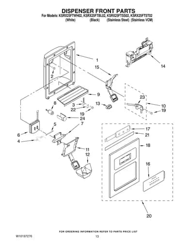 DISPENSER FRONT PARTS
