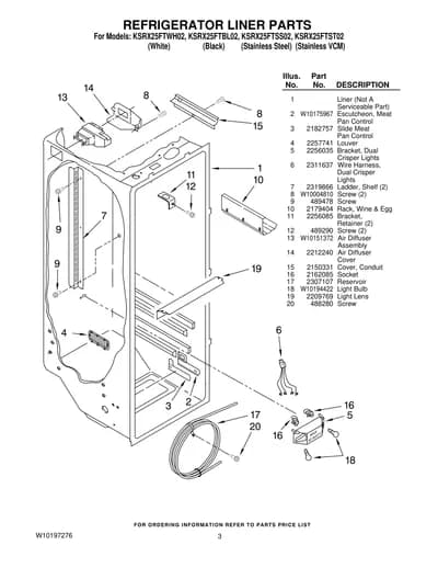 REFRIGERATOR LINER PARTS