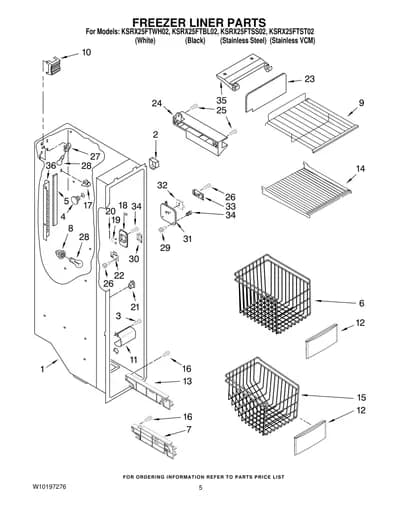 FREEZER LINER PARTS