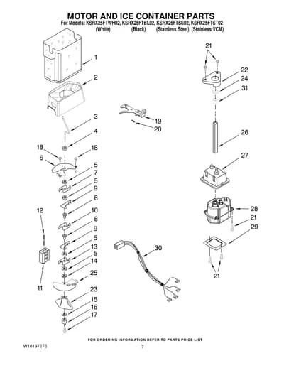 MOTOR AND ICE CONTAINER PARTS
