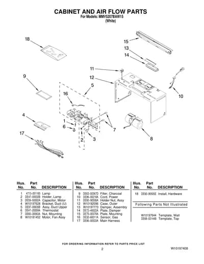 CABINET AND AIR FLOW PARTS