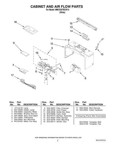CABINET AND AIR FLOW PARTS