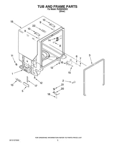 TUB AND FRAME PARTS