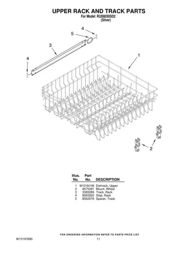 UPPER RACK AND TRACK PARTS