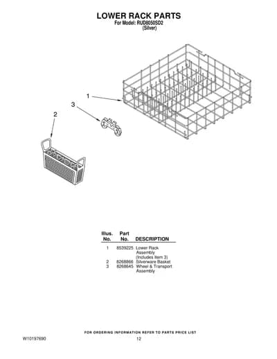 LOWER RACK PARTS