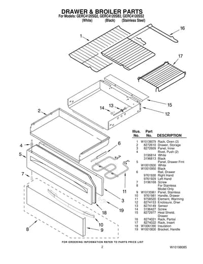 DRAWER & BROILER PARTS