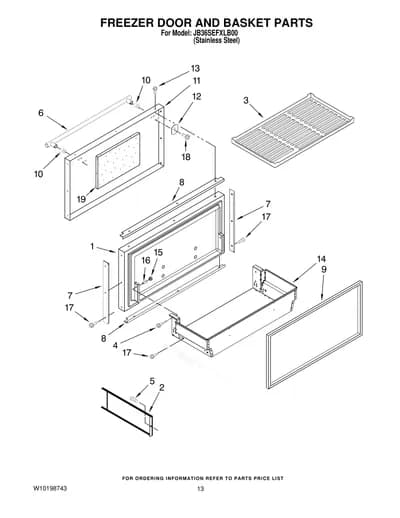 FREEZER DOOR AND BASKET PARTS
