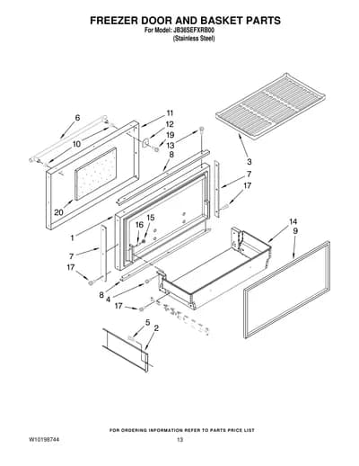 FREEZER DOOR AND BASKET PARTS