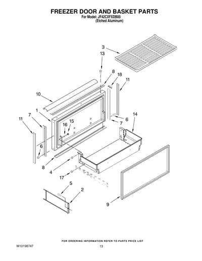 FREEZER DOOR AND BASKET PARTS