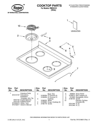 COOKTOP PARTS