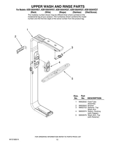 UPPER WASH AND RINSE PARTS