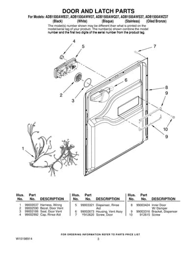 DOOR AND LATCH PARTS
