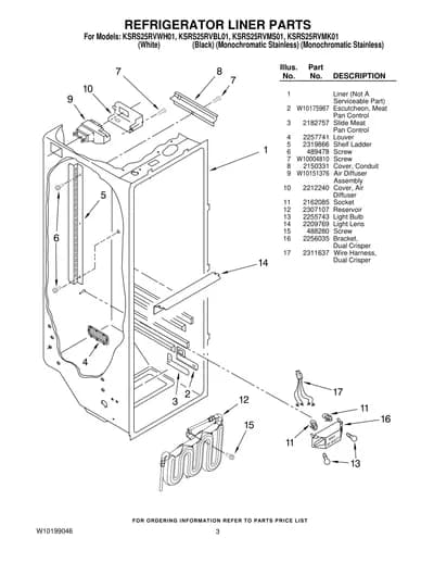 REFRIGERATOR LINER PARTS