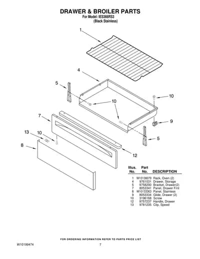 DRAWER & BROILER PARTS