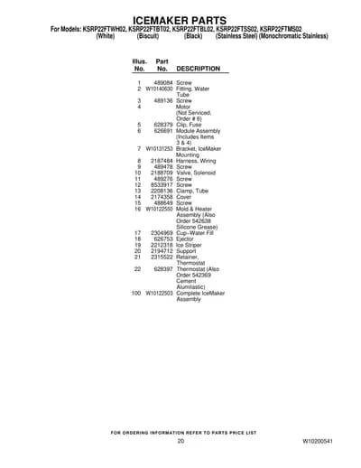 ICEMAKER PARTS