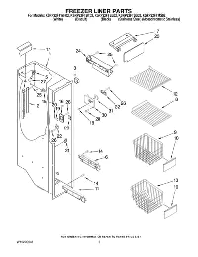 FREEZER LINER PARTS