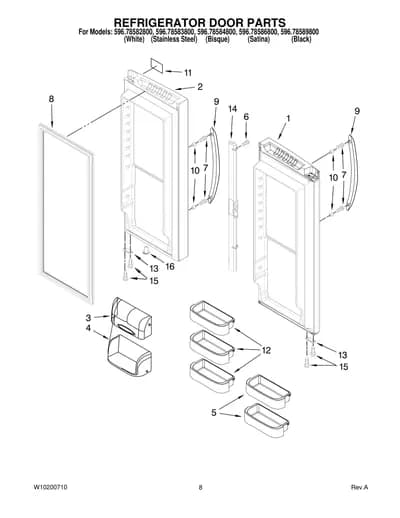REFRIGERATOR DOOR PARTS