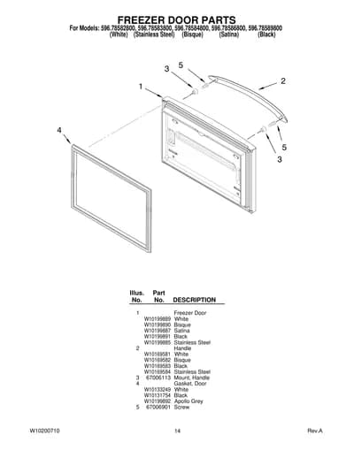 FREEZER DOOR PARTS