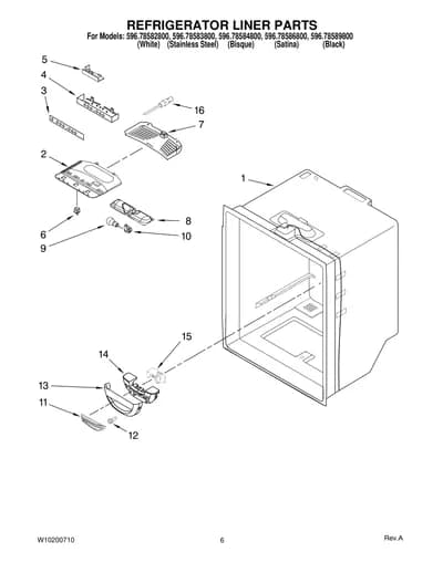 REFRIGERATOR LINER PARTS