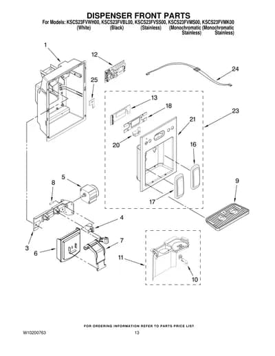 DISPENSER FRONT PARTS