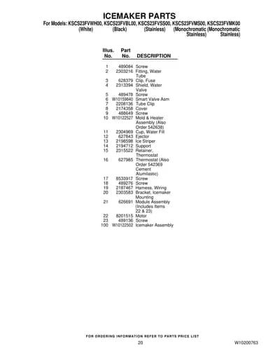 ICEMAKER PARTS