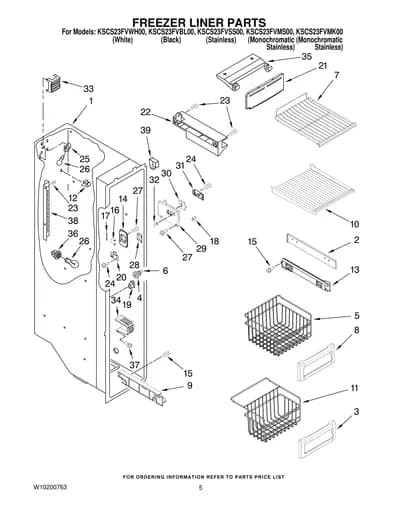 FREEZER LINER PARTS
