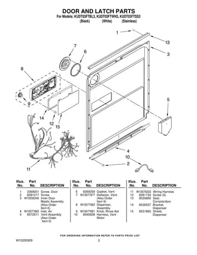 DOOR AND LATCH PARTS