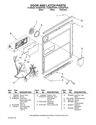 DOOR AND LATCH PARTS