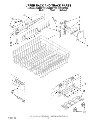 UPPER RACK AND TRACK PARTS
