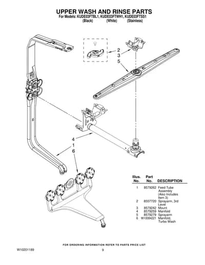 UPPER WASH AND RINSE PARTS
