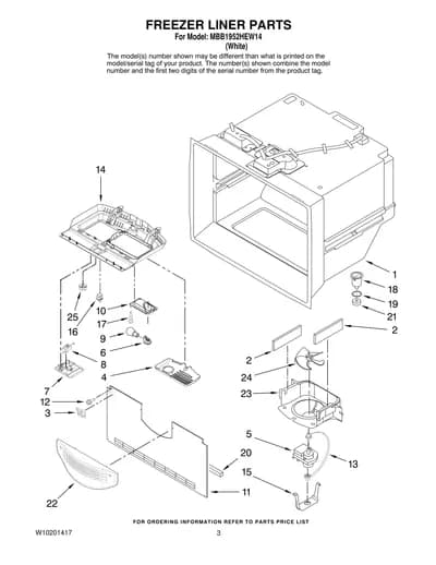 FREEZER LINER PARTS
