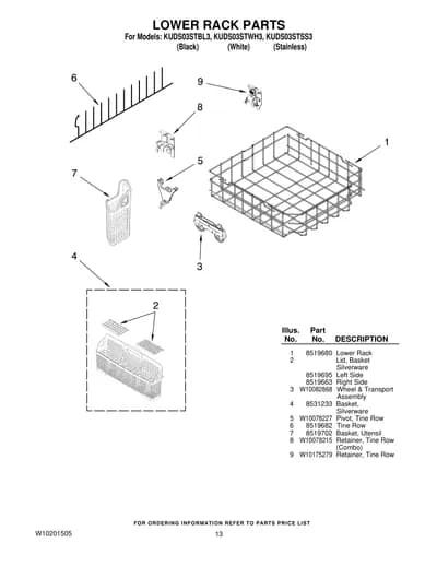 LOWER RACK PARTS
