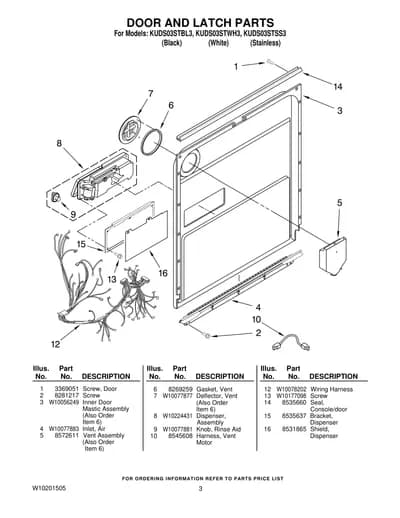 DOOR AND LATCH PARTS
